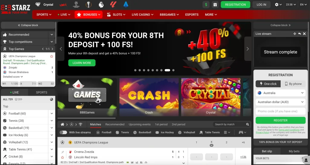 888Starz Home Page