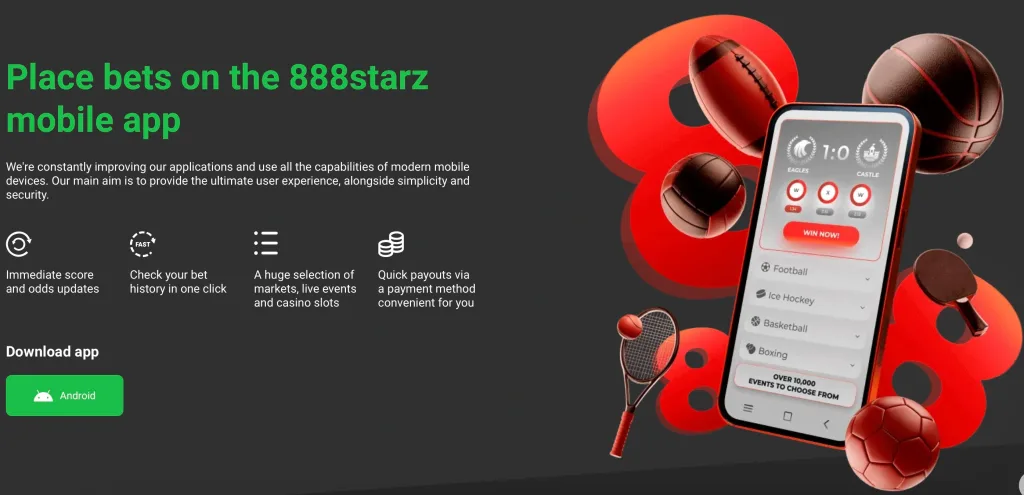 Mobile application 888Starz